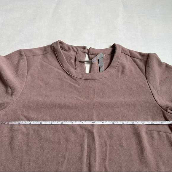 Melissa McCarthy Seven7 Brown Nude top Blouse Short sleeve - Picture 5 of 8